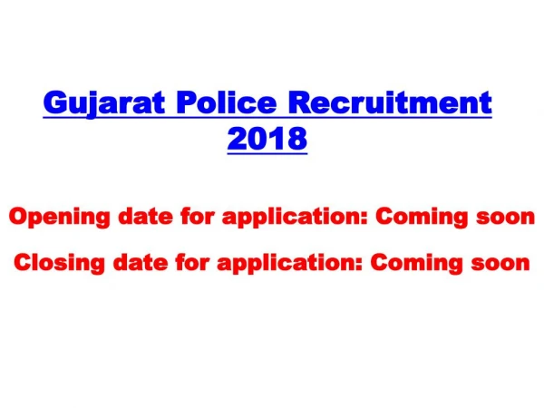 Gujarat Police Recruitment 2018