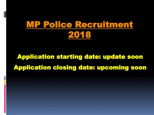 MP Police Recruitment 2018