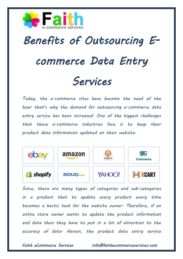 Benefits of Outsourcing eCommerce Data Entry Services