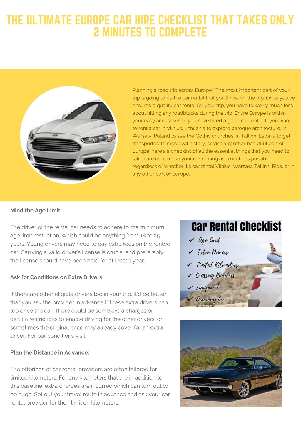 the ultimate europe car hire checklist that takes