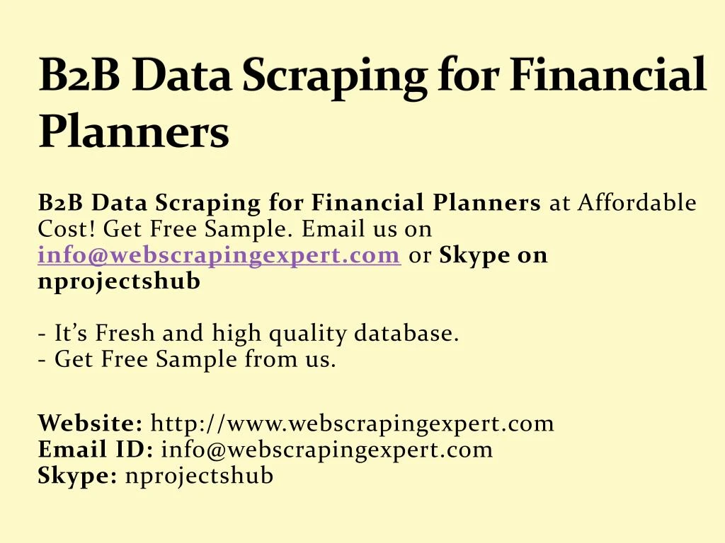 b2b data scraping for financial planners