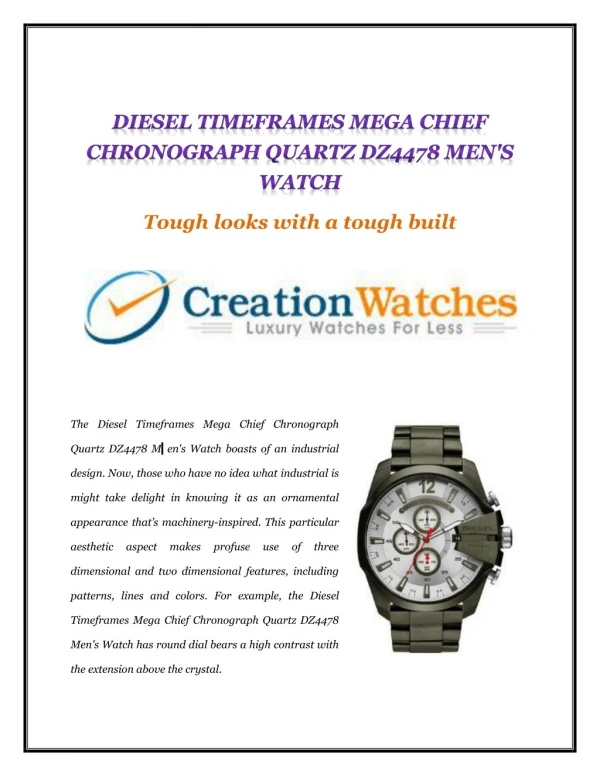DIESEL TIMEFRAMES MEGA CHIEF CHRONOGRAPH QUARTZ DZ4478 MEN'S WATCH