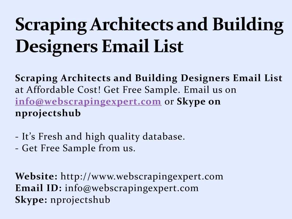 scraping architects and building designers email list