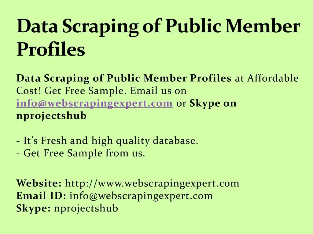 data scraping of public member profiles