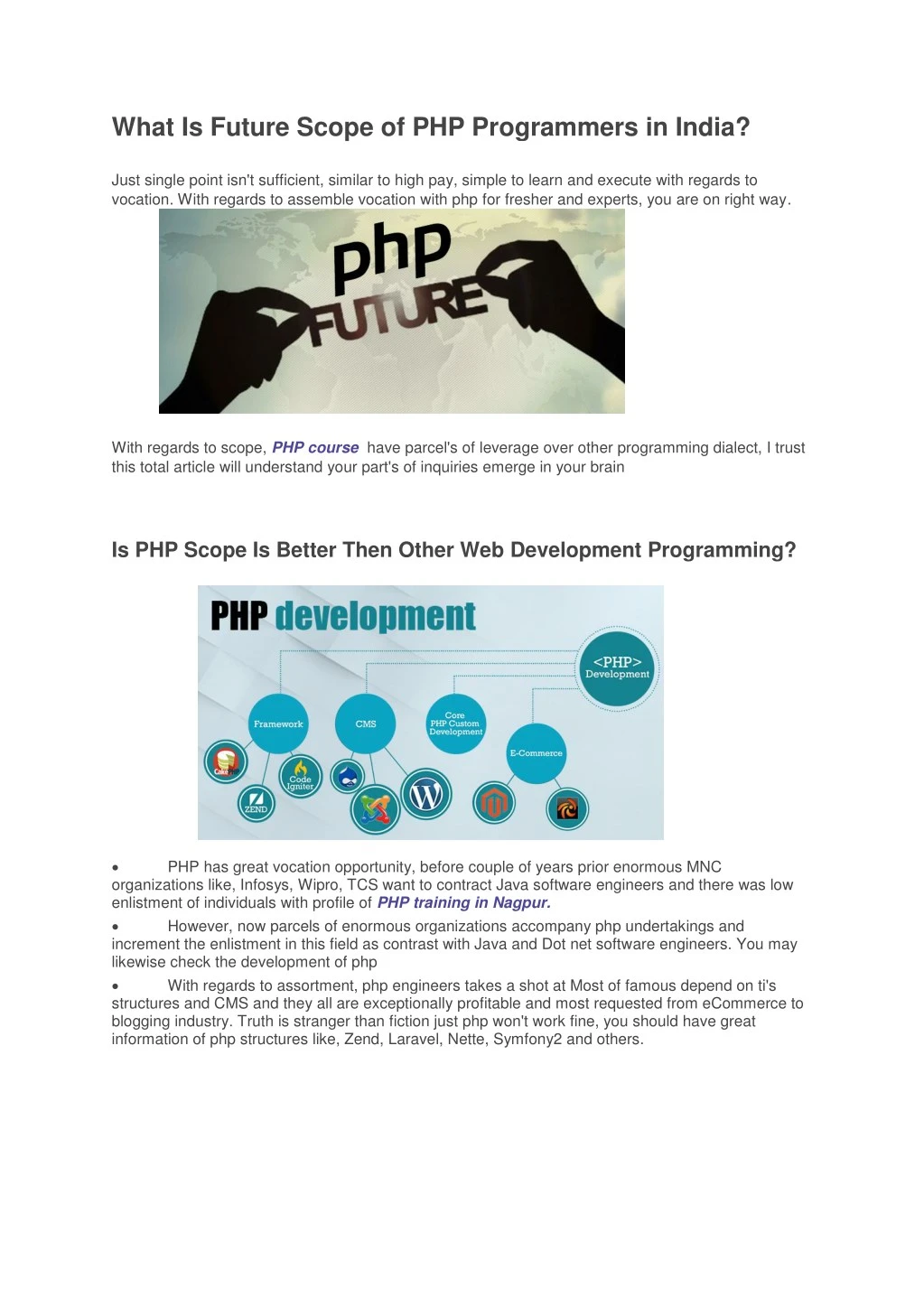 what is future scope of php programmers in india