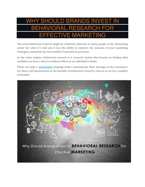 Why Should Brands Invest In Behavioral Research for Effective Marketing
