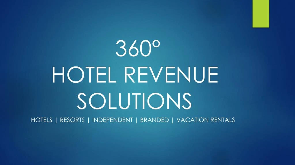 360 hotel revenue solutions