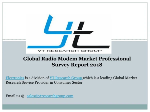Global Radio Modem Market Professional Survey Report 2018