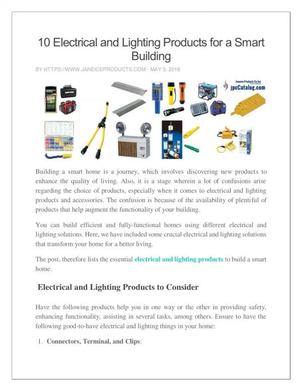 10 Electrical and Lighting Products for a Smart Building