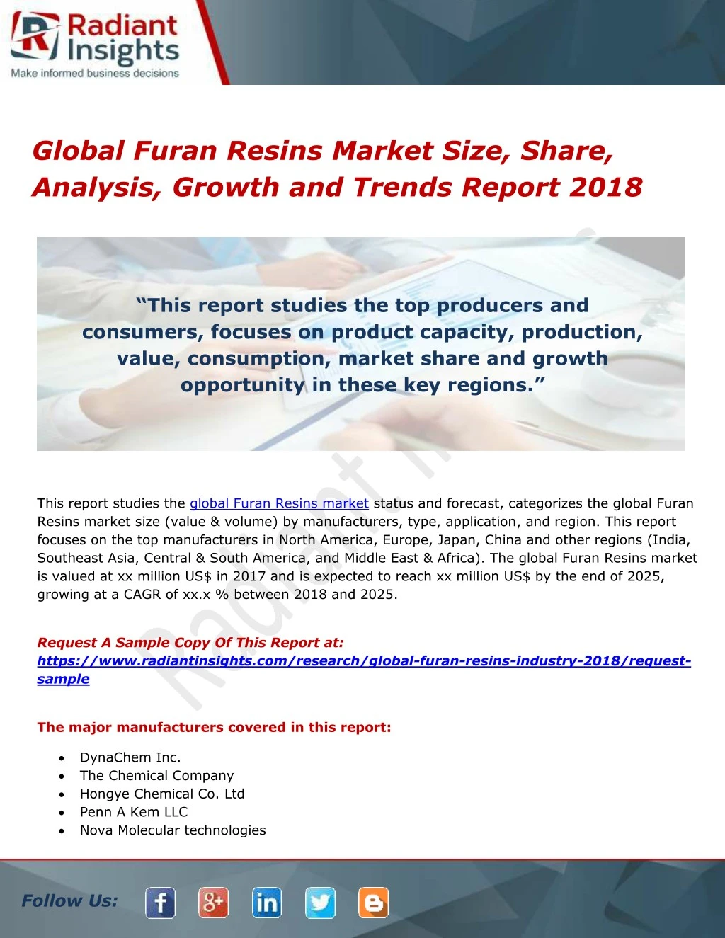 global furan resins market size share analysis