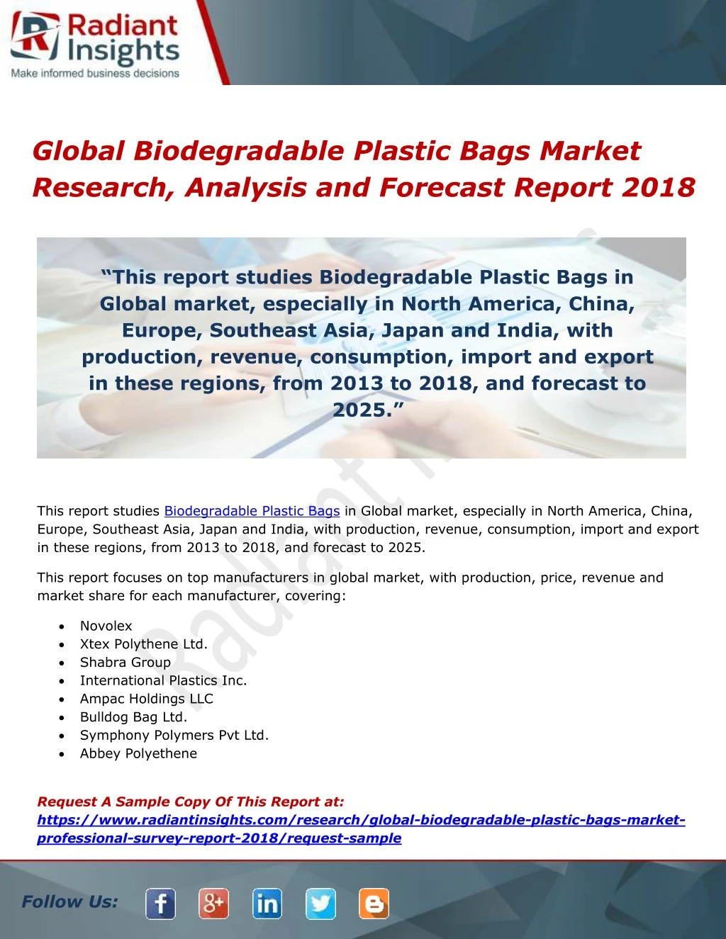 global biodegradable plastic bags market research