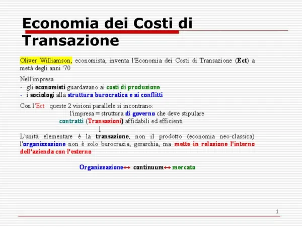 Economia dei Costi di Transazione
