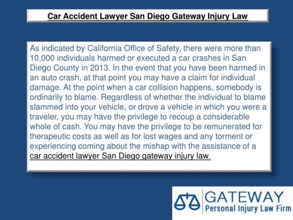 Car Accident Lawyer San Diego Gateway Injury Law