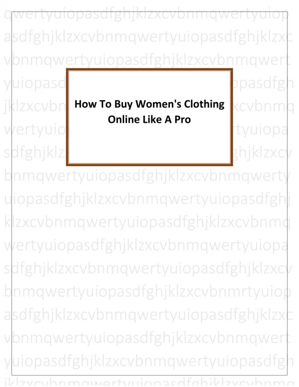 How To Buy Women's Clothing Online Like A Pro