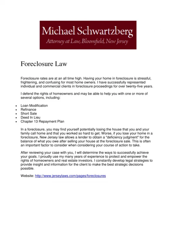 Foreclosure lawyer NJ