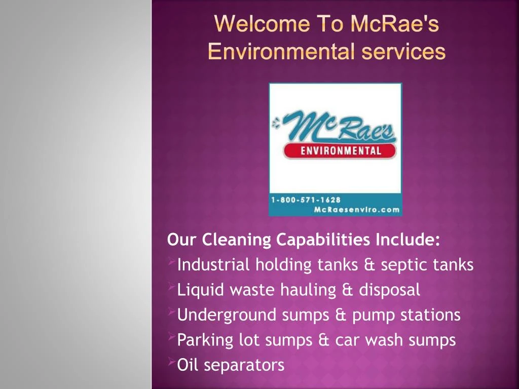 welcome to mcrae s environmental services