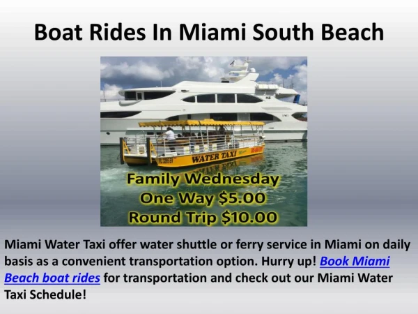 Boat Rides In Miami South Beach