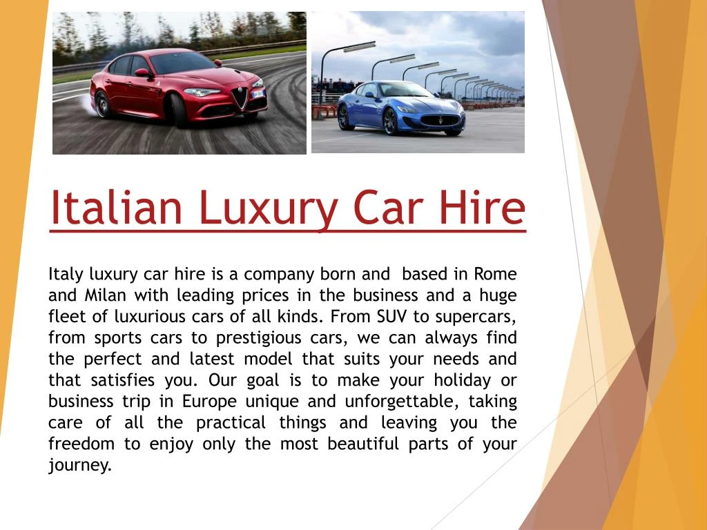 italian luxury car hire