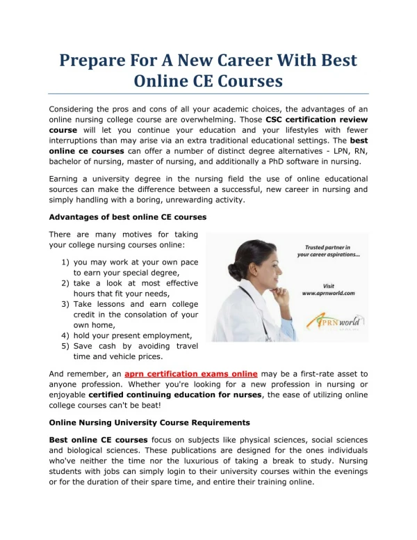 Prepare For A New Career With Best Online CE Courses