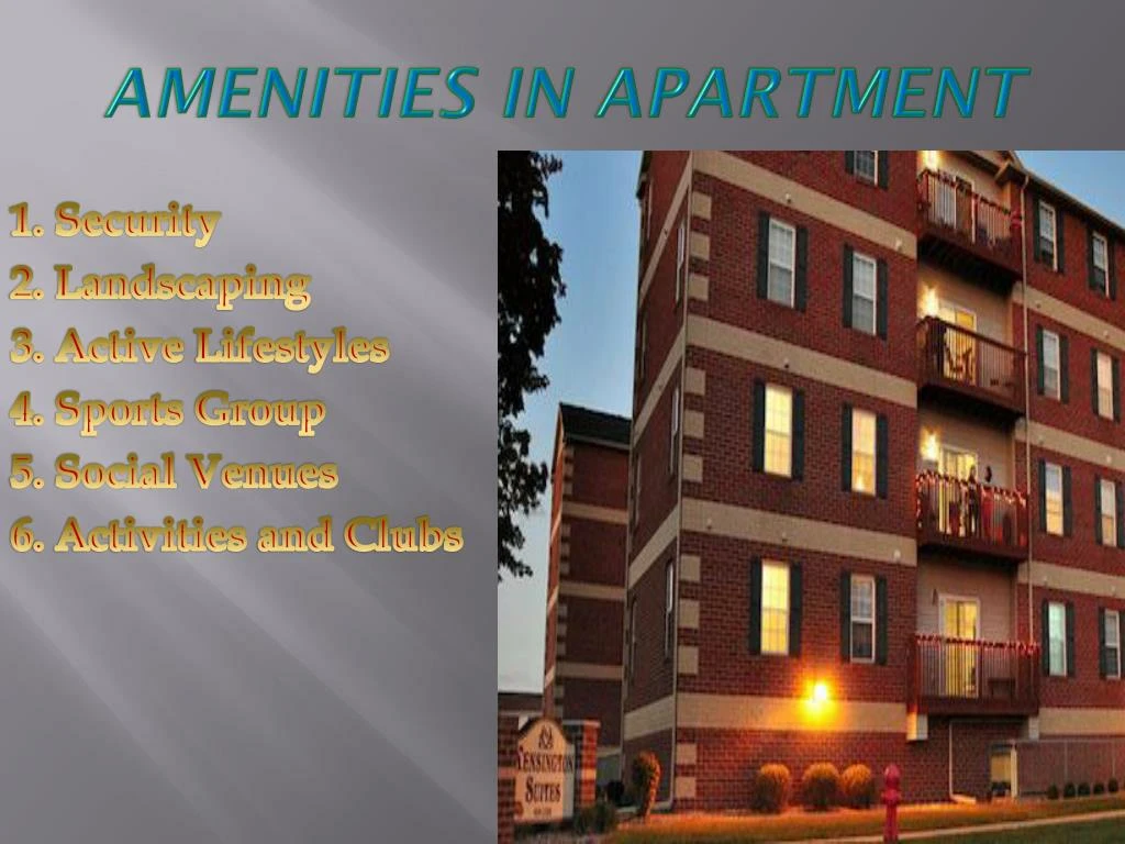 amenities in apartment