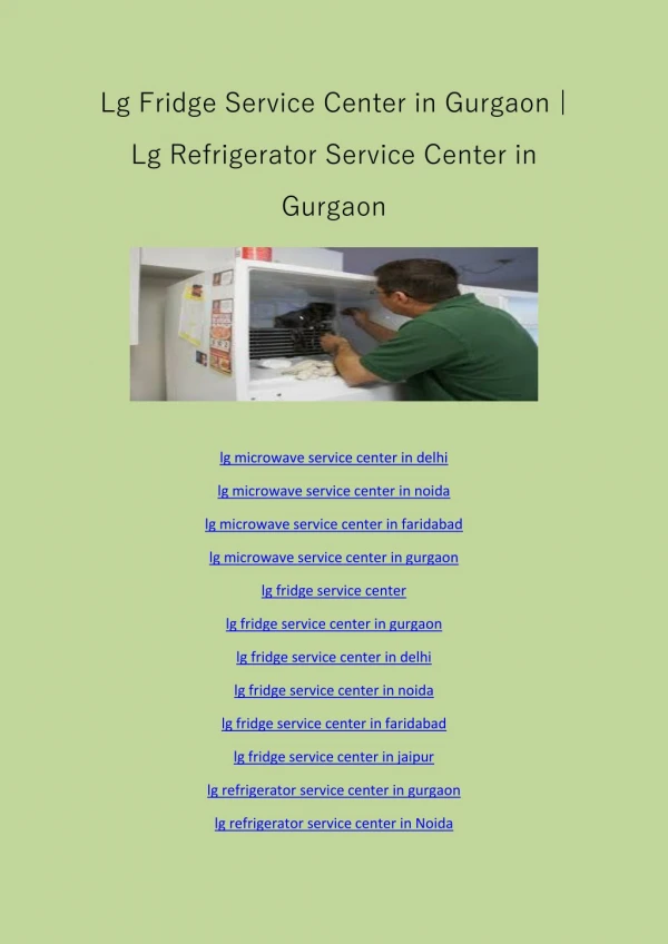 lg fridge service center in gurgaon
