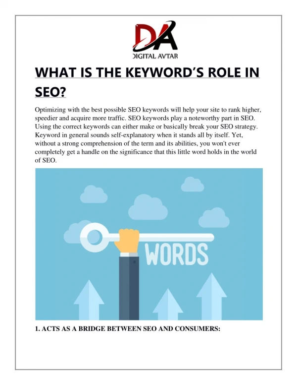 WHAT IS THE KEYWORDâ€™S ROLE IN SEO?