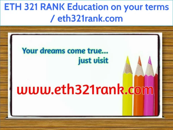 ETH 321 RANK Education on your terms / eth321rank.com