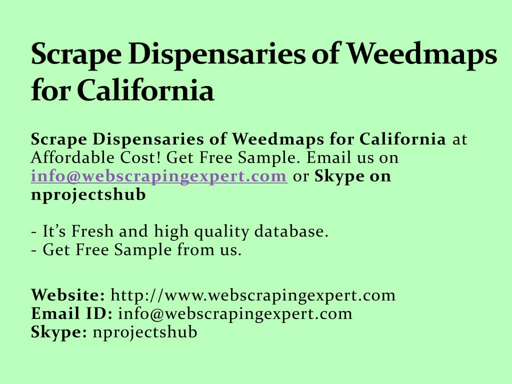 scrape dispensaries of weedmaps for california
