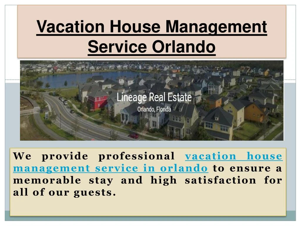 vacation house management service orlando