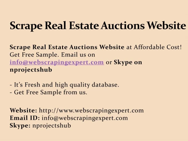 Scrape Real Estate Auctions Website