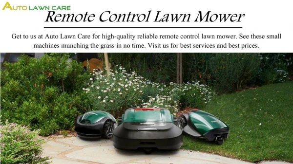 Remote Control Lawn Mower - Autolawncare
