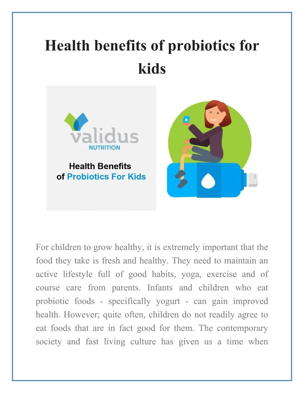 health benefits of probiotics for kids
