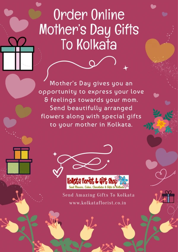 Order Online Mother's Day Gifts To Kolkata