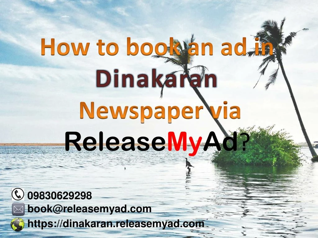 how to book an ad in dinakaran newspaper via release my ad