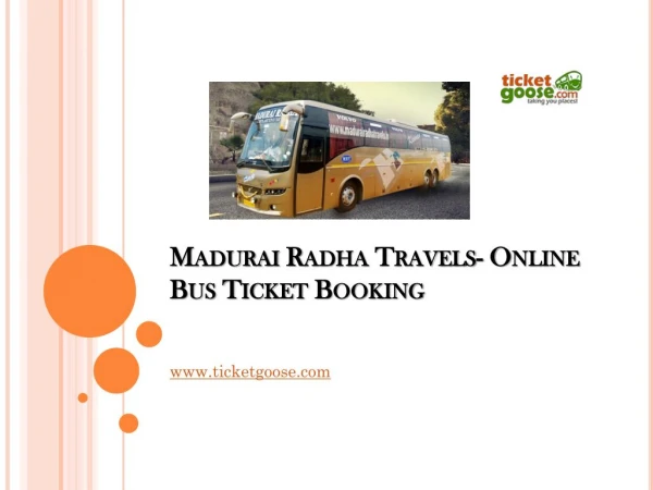 Madurai Radha Travels- Online Bus Ticket Booking