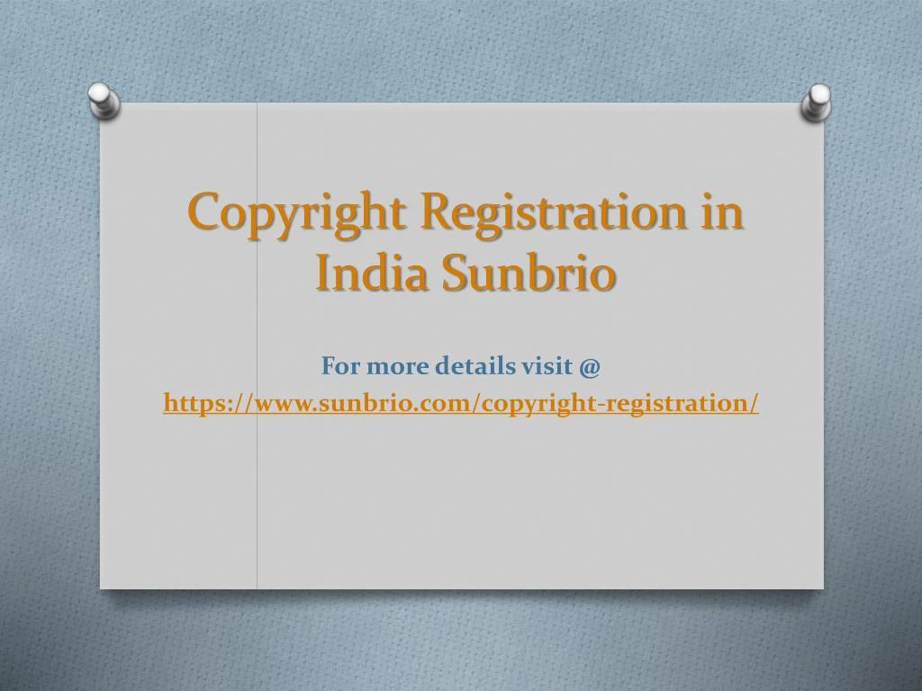 copyright registration in india sunbrio