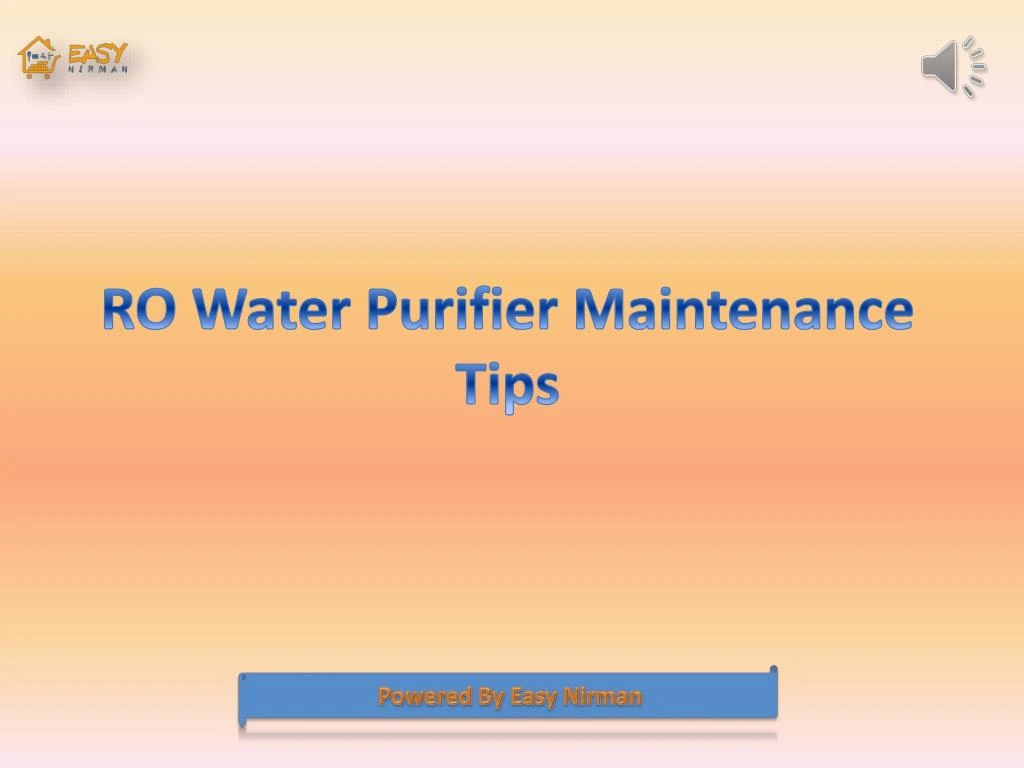 ro water purifier maintenance tips