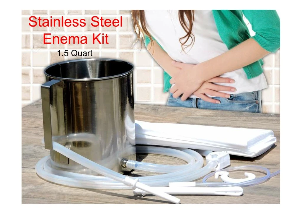 stainless steel enema kit 1 5 quart