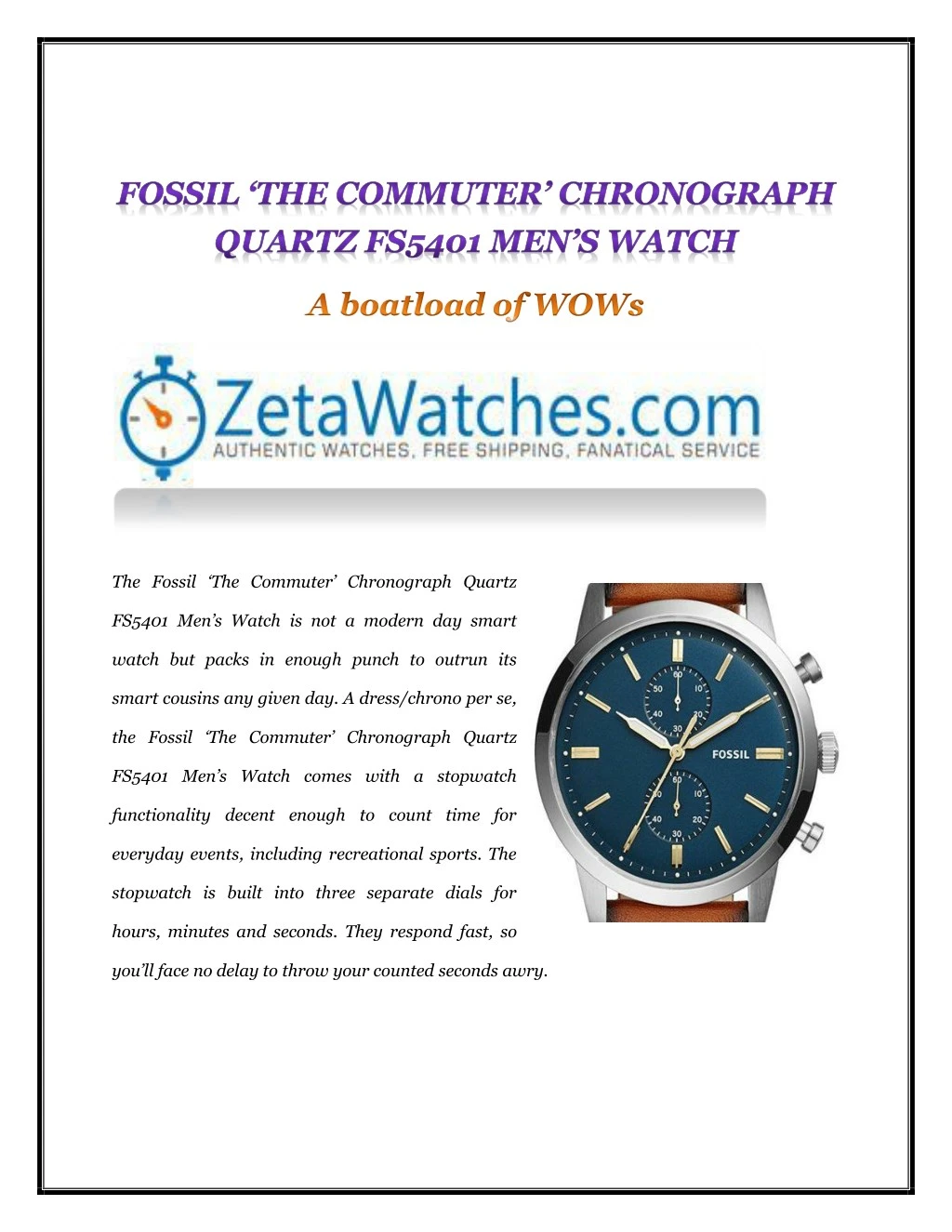 the fossil the commuter chronograph quartz