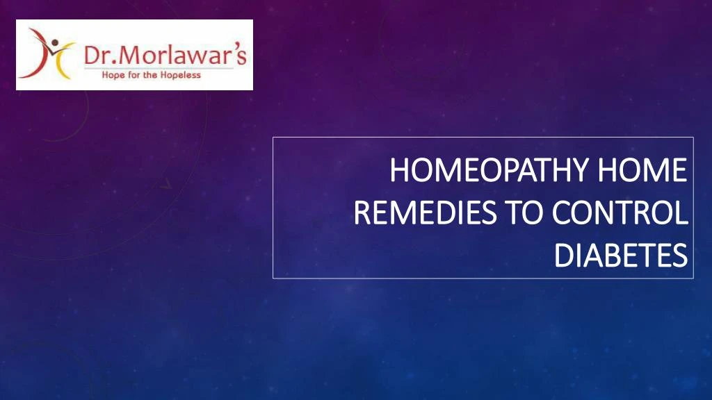 homeopathy home remedies to control diabetes