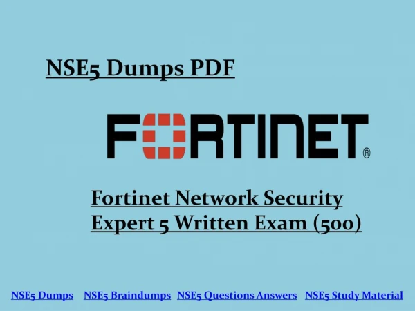 Fortinet Network Security Expert 5 Written | NSE5 Dumps PDF