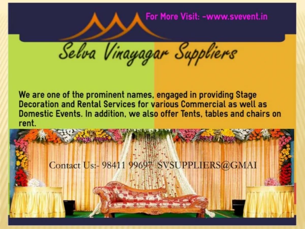 Stage On Rent in Chennai