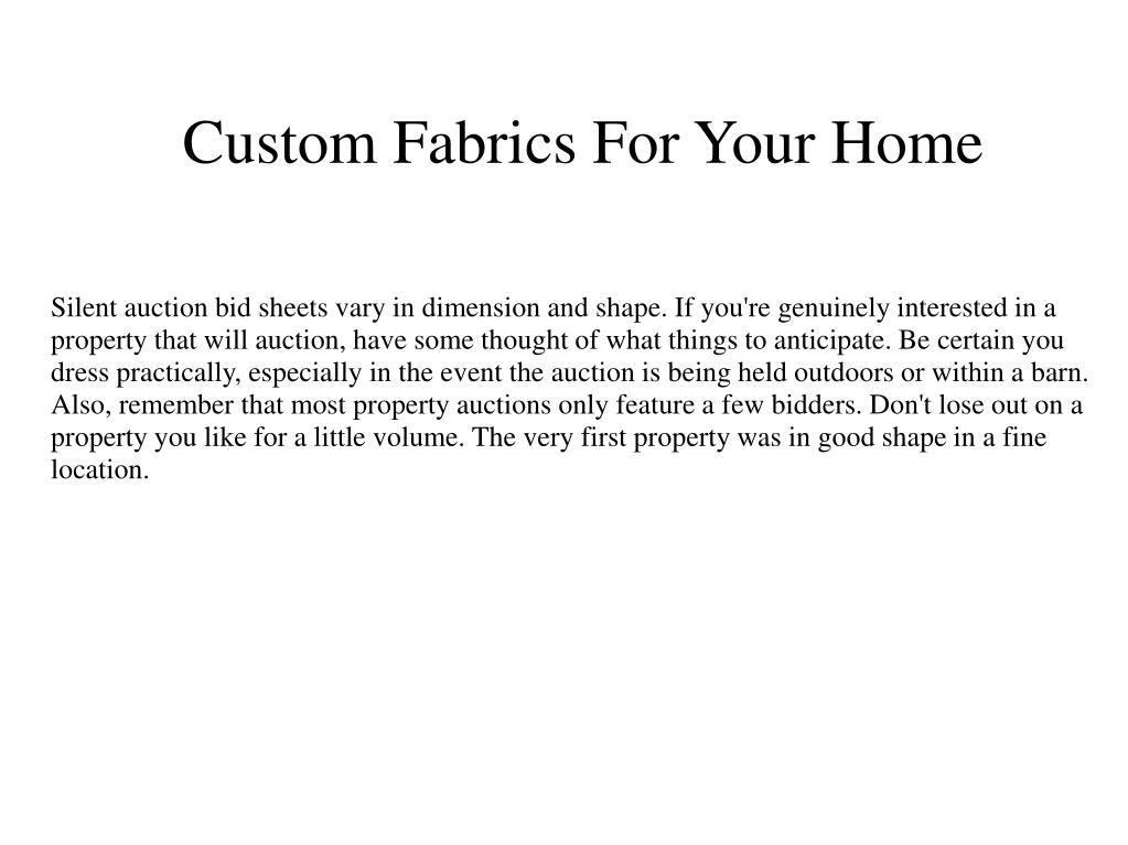 custom fabrics for your home
