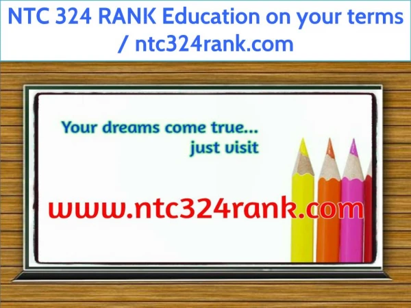 NTC 324 RANK Education Technician / ntc324rank.com