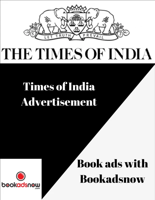 Times of India Advertisement Booking Online with Bookadsnow