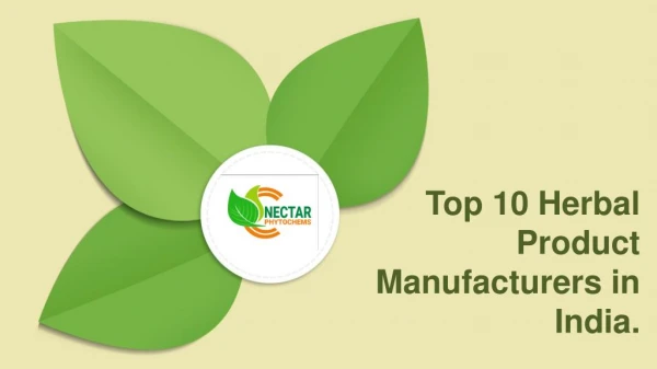 top 10 herbal product manufacturer