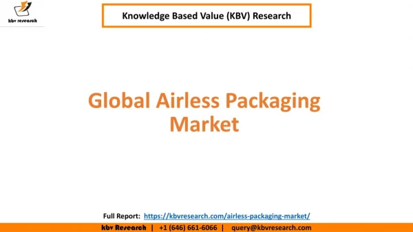 Global Airless Packaging Market Size