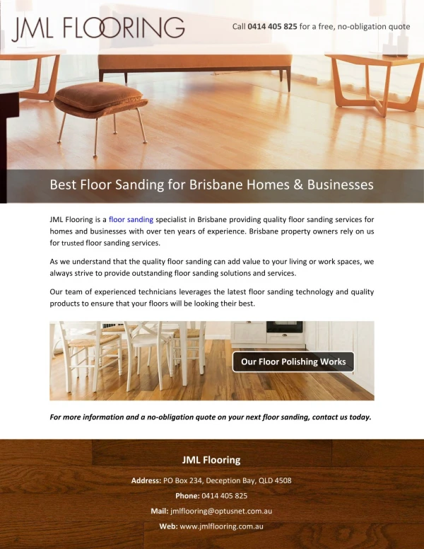 Best Floor Sanding for Brisbane Homes & Businesses