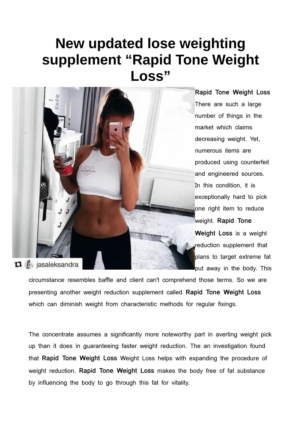 new updated lose weighting supplement rapid tone