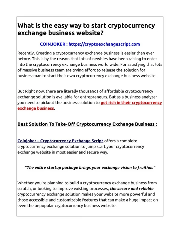 Cryptocurrency exchange script|Coinjoker
